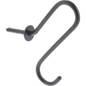 Schwarzer Wagner Wandhaken Hooks4home Retro aus Stahl, mit Schraube.