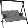 Hollywoodschaukel Relax Smart Sand mit grauem Gestell und beigen Polstern für 3 Personen.