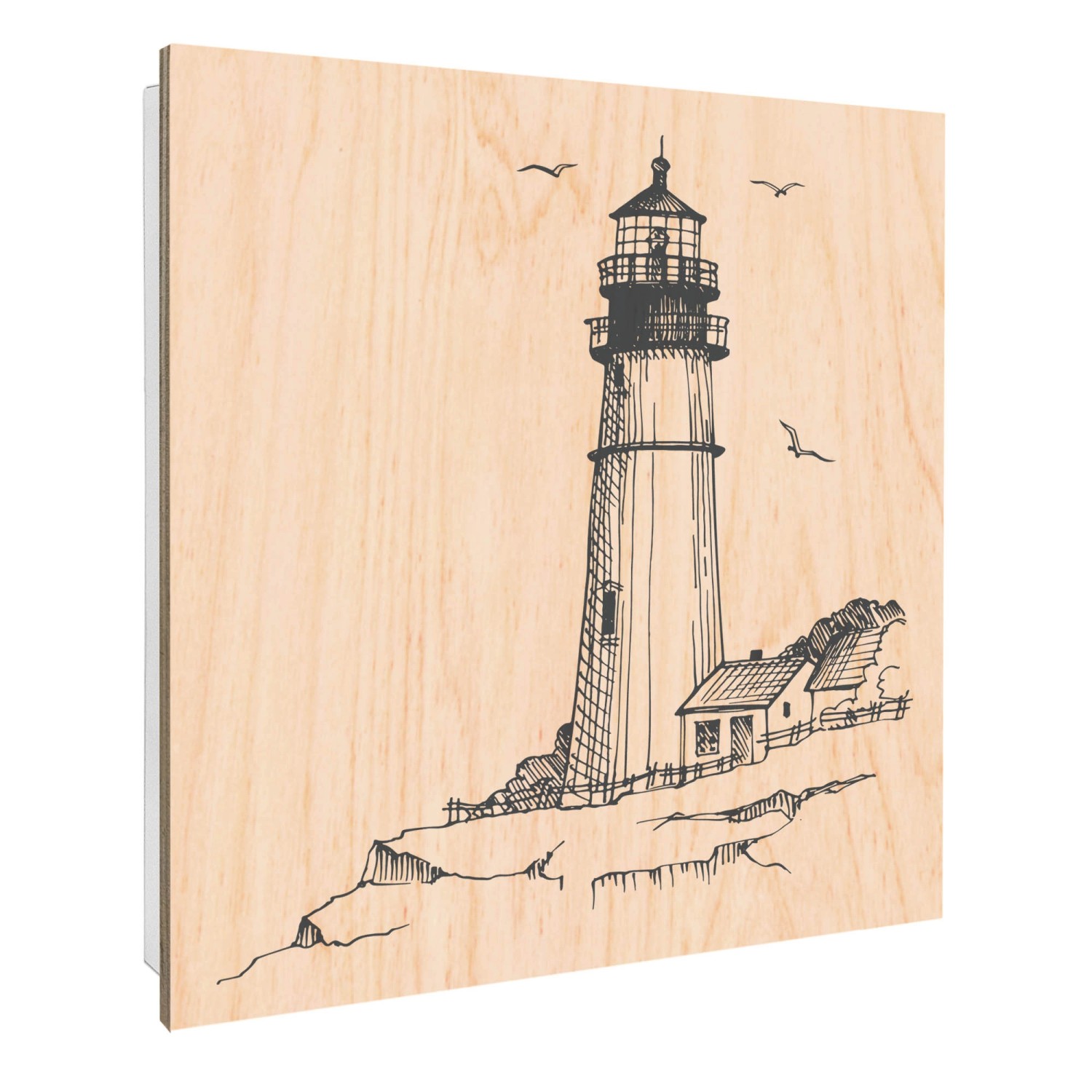 Banjado Großer Schlüsselbox Holz 30x30cm Weiß Scharnier Rechts 50 Haken Sch günstig online kaufen