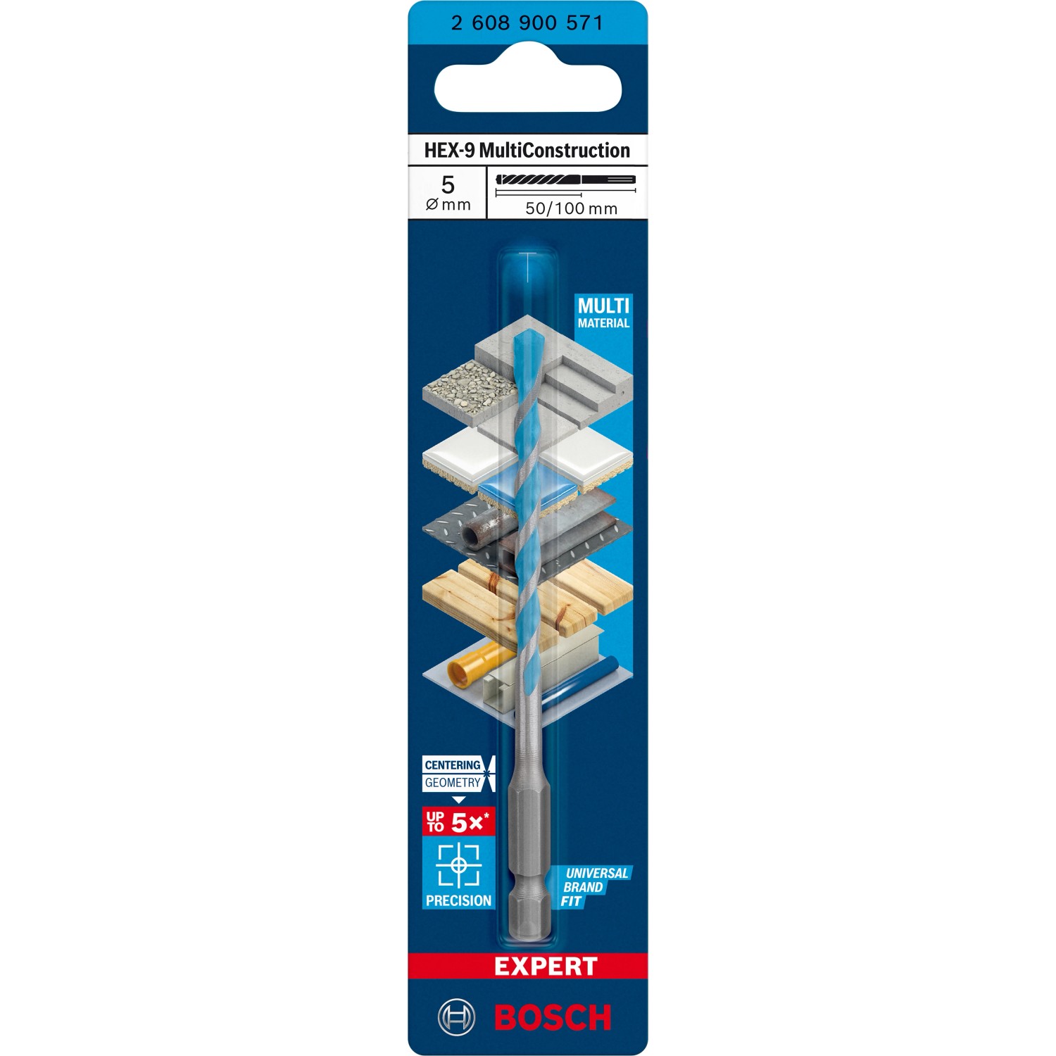 Bosch Expert Multi Construction Bohrer Hex-9 5 mm x 50 mm x 100 mm günstig online kaufen