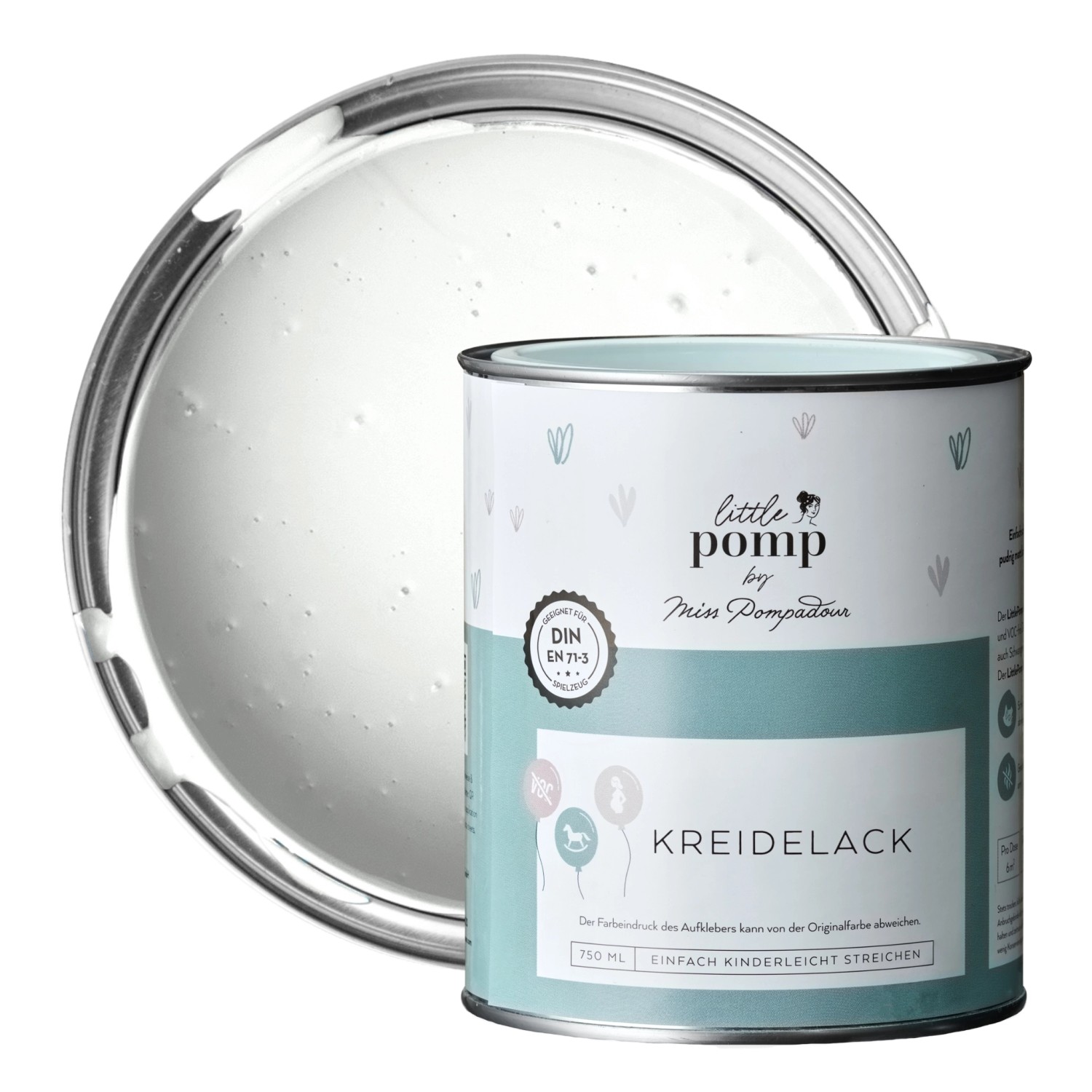 MissPompadour Kreidefarbe für Möbel Weiß & Freundlich 750ml Geruchsarme Möbelfarbe Innen