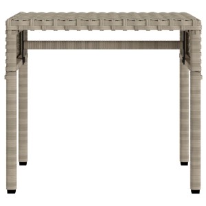 vidaXL Tisch, hellgrau, aus Poly Rattan für Sonnenliege. Gartentisch für Terrasse & Balkon.