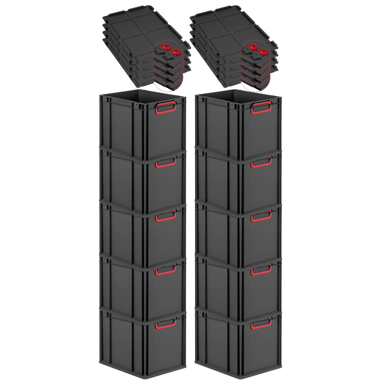 PROREGAL SuperSparSet 10x Eurobox Nextgen Color Mit Scharnierdeckel HxBxT 3 günstig online kaufen