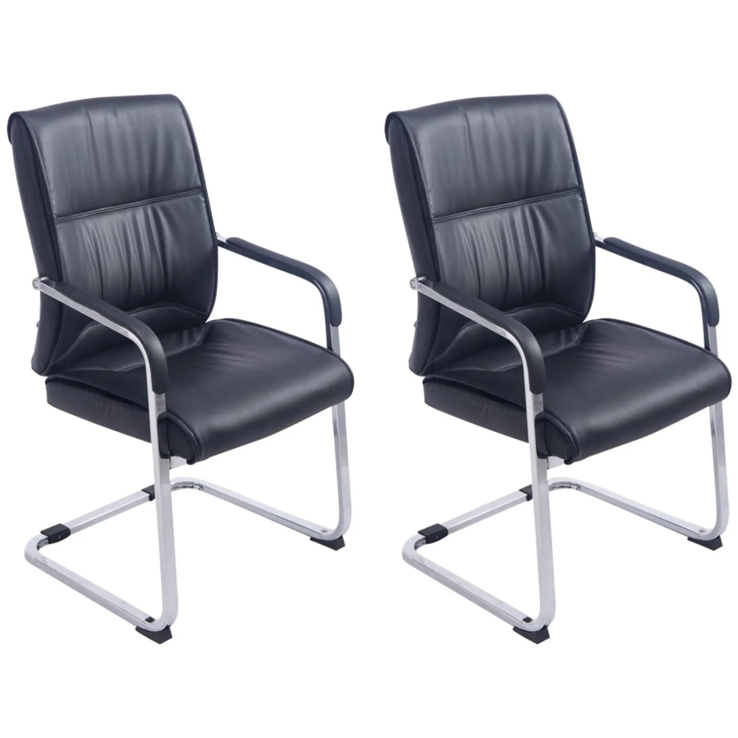 CLP 2er Set Freischwinger XXL Anubis Kunstleder Schwarz