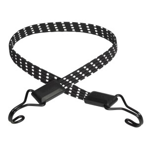 Master Lock Gummi-Spannseil, reflektierend, schwarz/weiß, 80cm, mit Haken für Spanngurte & Zurrgurte.