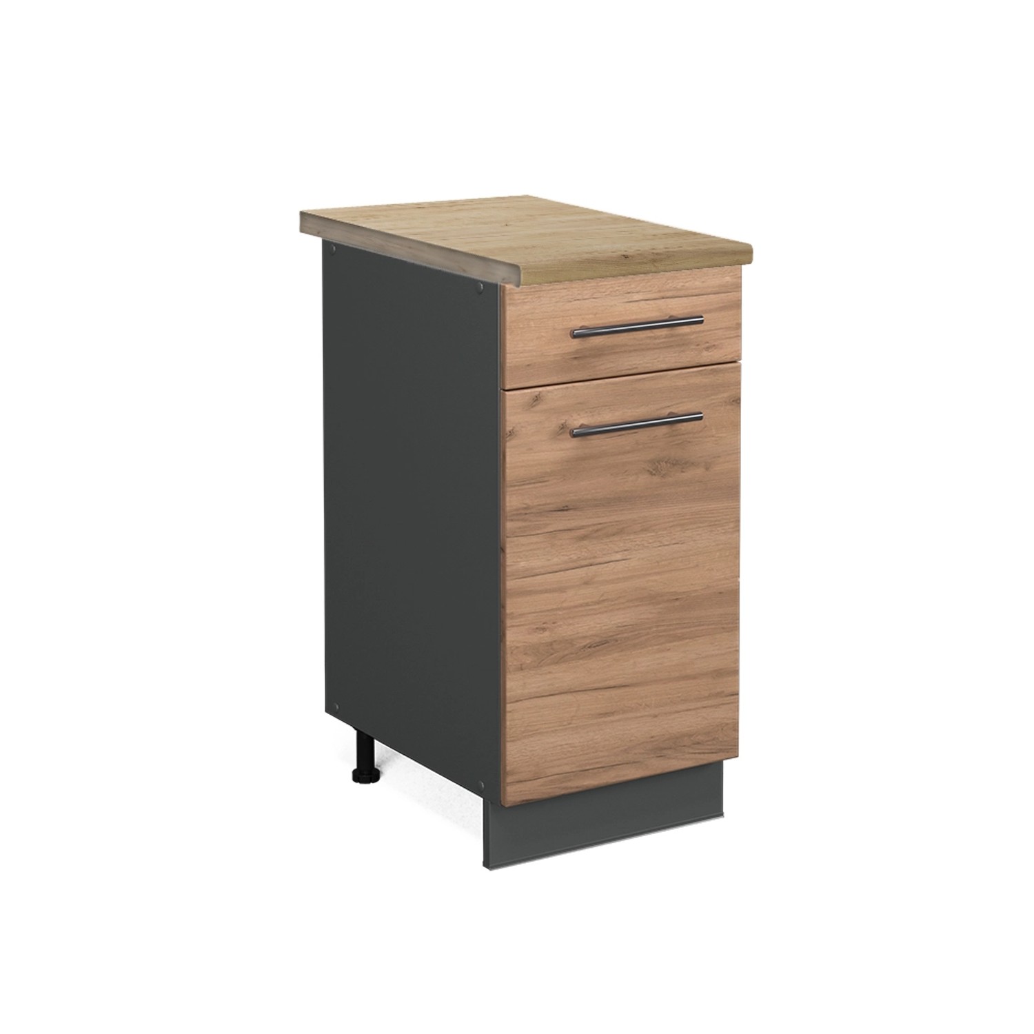 Vicco Küchenunterschrank Fame-Line Goldkraft Eiche/Anthrazit 40 cm AP Eiche