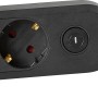 Schwarze 4-fach Steckdosenleiste mit USB-Anschlüssen und Ein-Aus-Schalter.