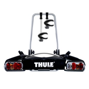 Thule Euroway G2 Fahrradträger für Anhängerkupplung, mit Rückleuchten und Fahrradhalterungen.
