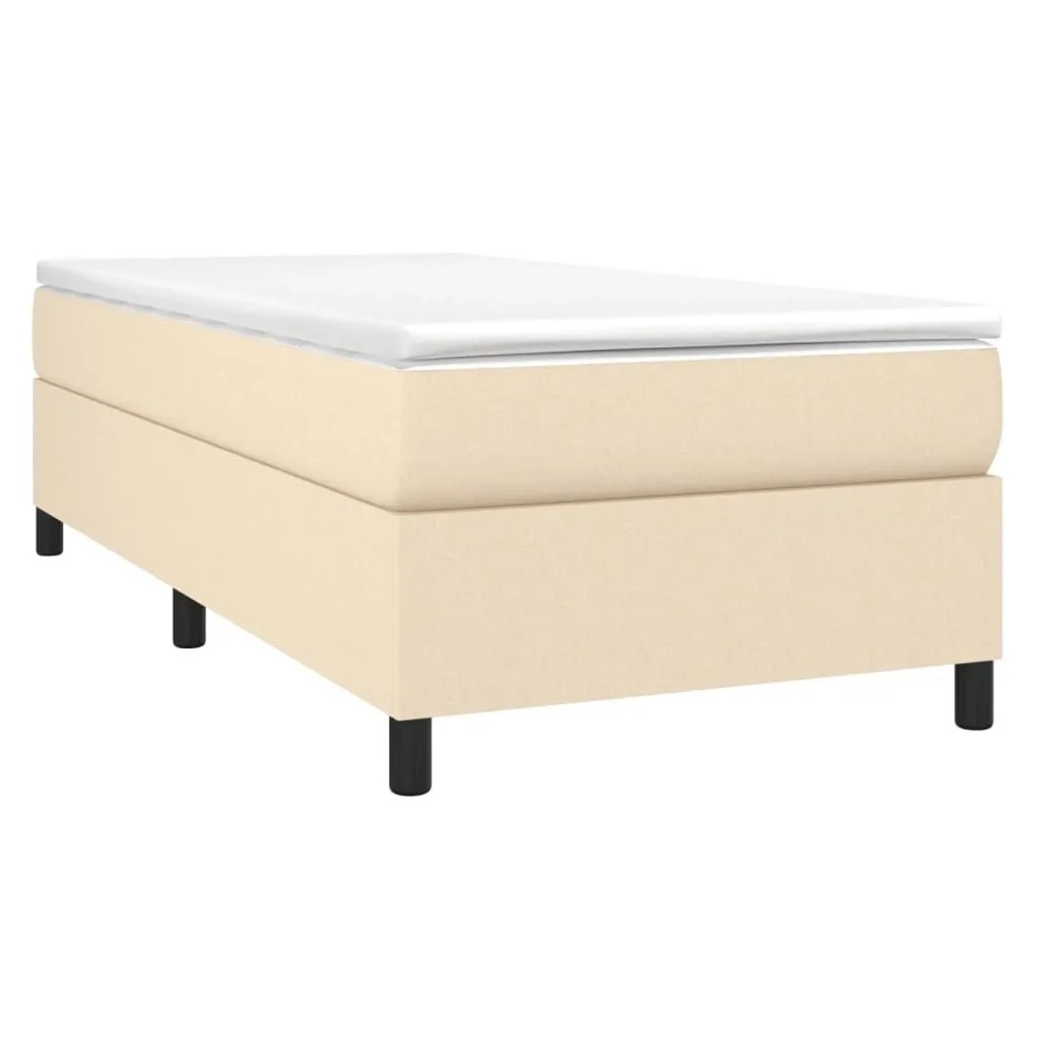 vidaXL Boxspringbett mit Matratze Creme 100x200 cm Stoff 3144404