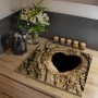 Banjado Glas Herdabdeckplatte mit Baumherz Motiv, 60x52cm, auch als Schneidebrett nutzbar.