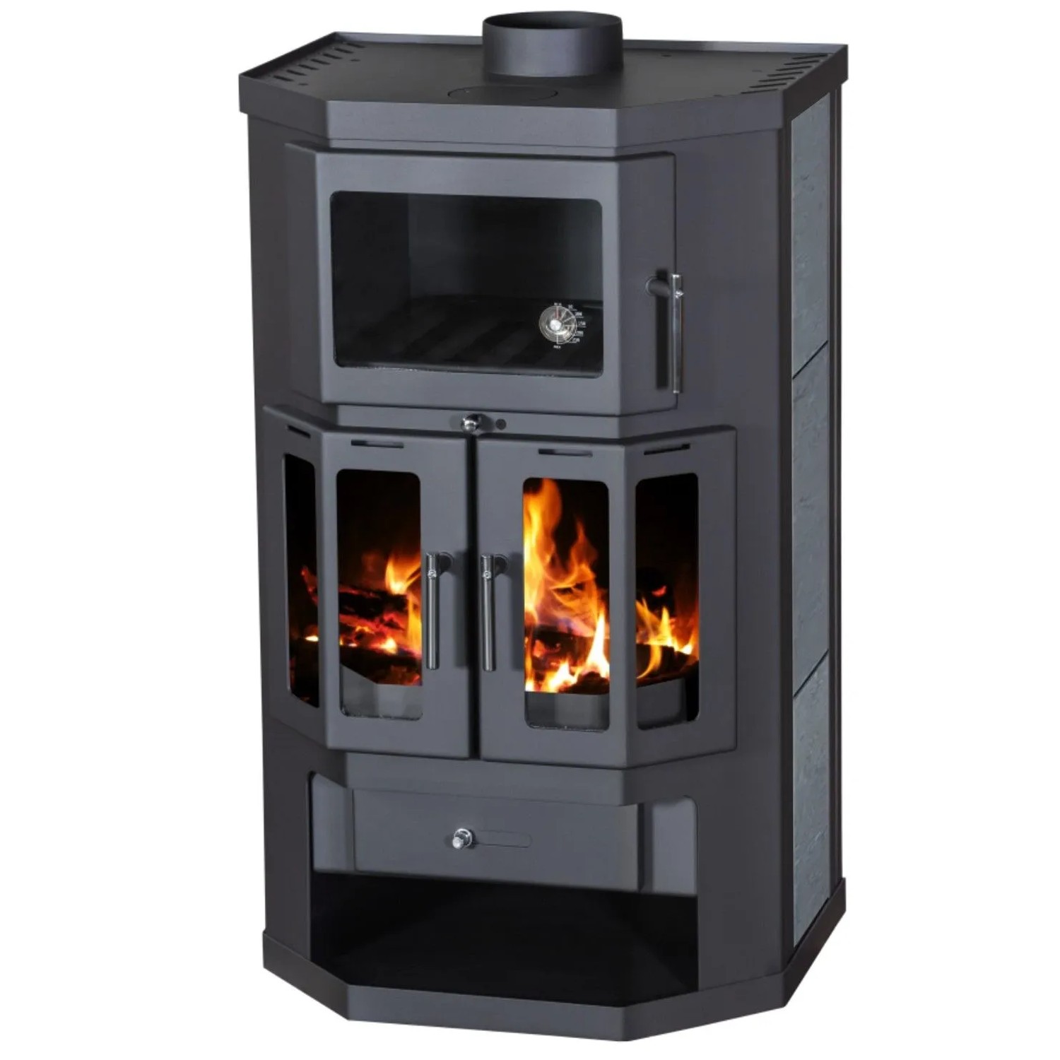 Victoria Kaminofen Taro 2FS Speckstein mit Backfach und 10 kW günstig online kaufen