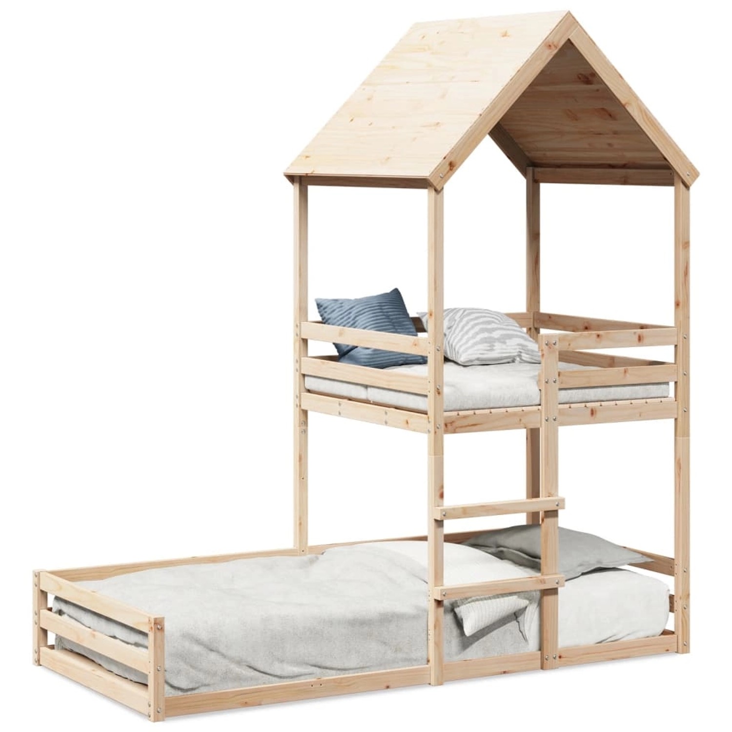 vidaXL Etagenbett mit Dach 80x200 cm Massivholz Kiefer2012220 günstig online kaufen