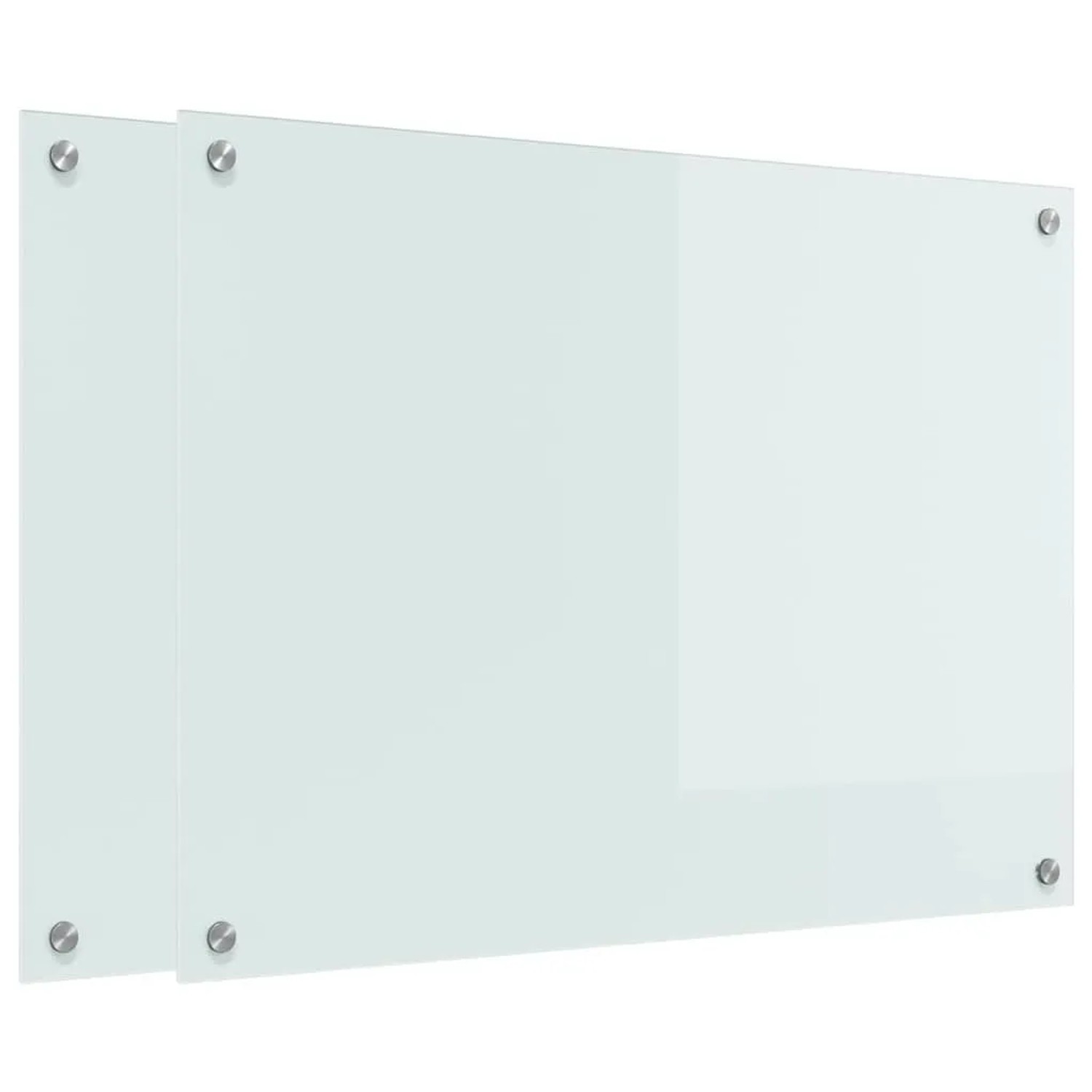 vidaXL Küchenrückwand 2 Stk Weiß 80 x 60 cm Gehärtetes Glas 3415523