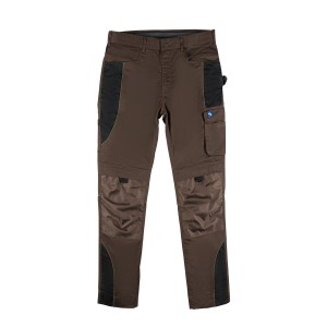 Scheibler Arbeitshose Active Extreme, braun-schwarz, mit Kniebesatz und vielen Taschen.