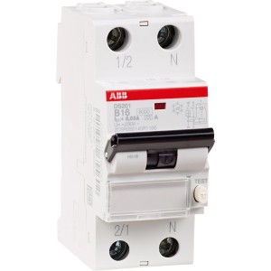 ABB FI/LS-Schalter, Leitungsschutzschalter für Kurzschluss-, Überlast- und Fehlerschutz.