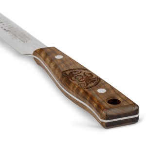 Petromax Allzweckmesser mit 14cm Klinge und Walnussholzgriff, Detailaufnahme.