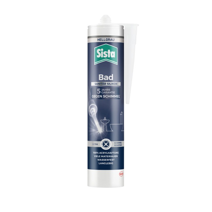 Sanitär Silikon Grau 5 x 300 ml Dichtstoff Abdichten Kleben Küche Dusche Bad