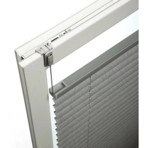 Schöner Wohnen Falzklemmträger in Grau zur Montage von Plissees ohne Bohren.