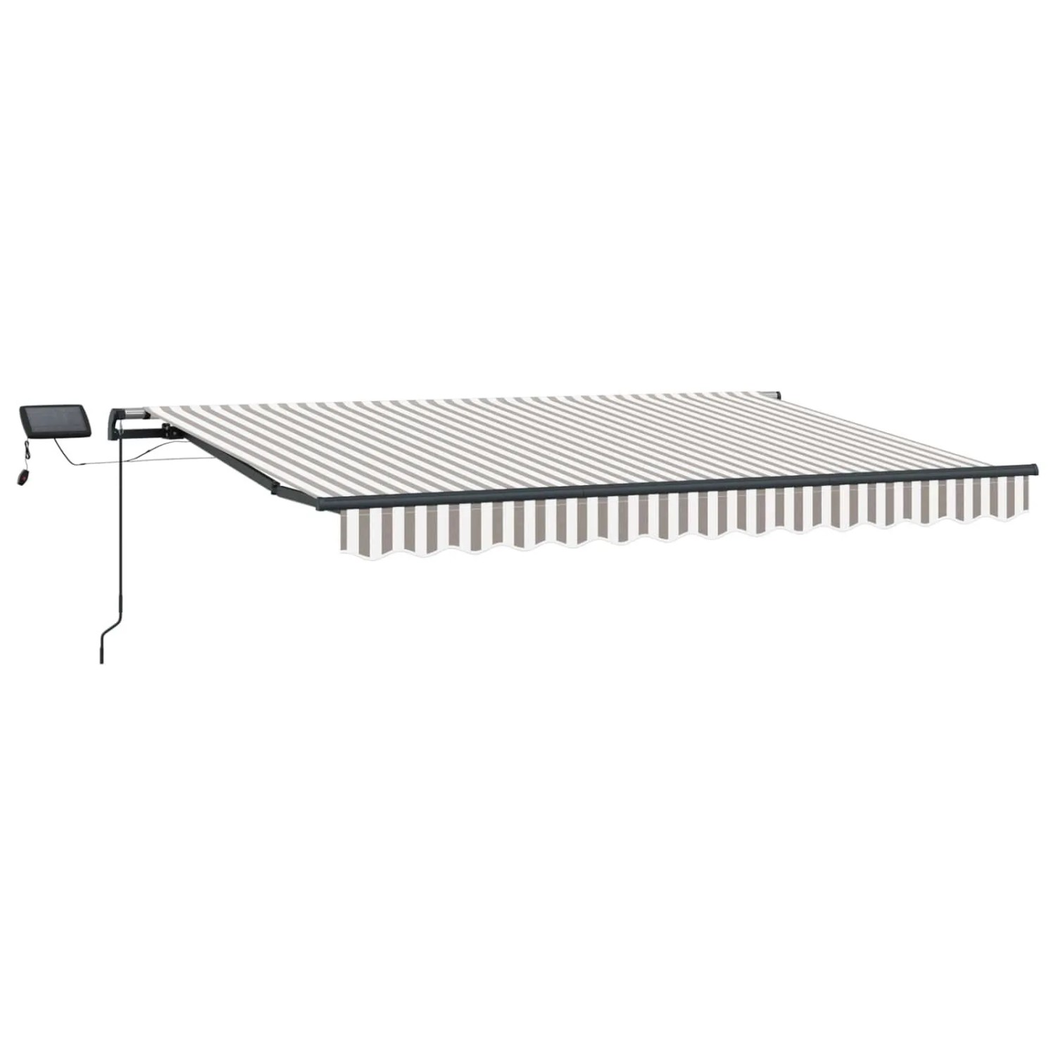 vidaXL Ausziehbare Markise Hellgrau und Weiß 450 x 300 cm 3426186