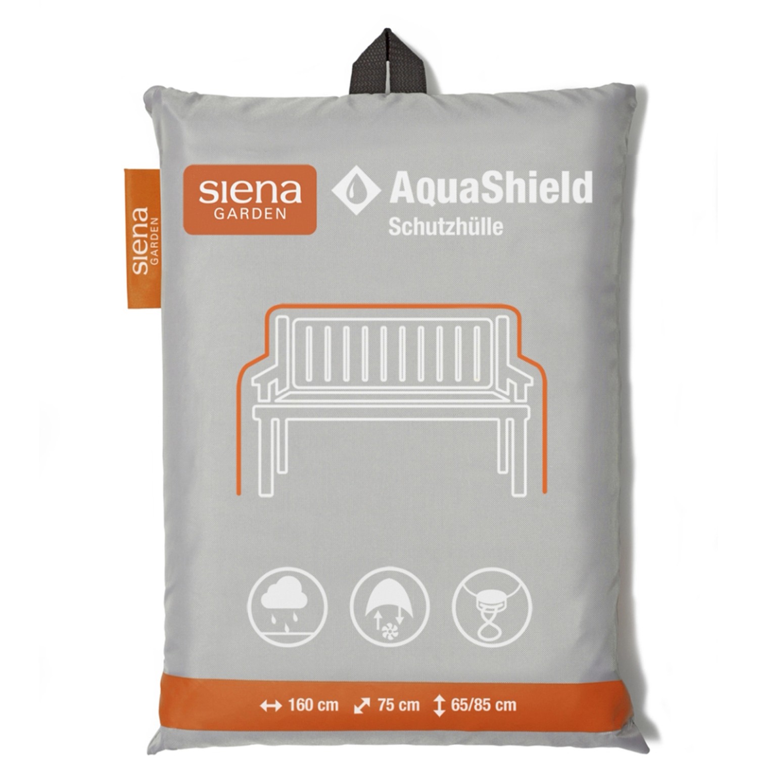 Siena Garden Schutzhülle Bank 3-Sitzer AquaShield Hellgrau 160 x 75 x 65 - 85 cm