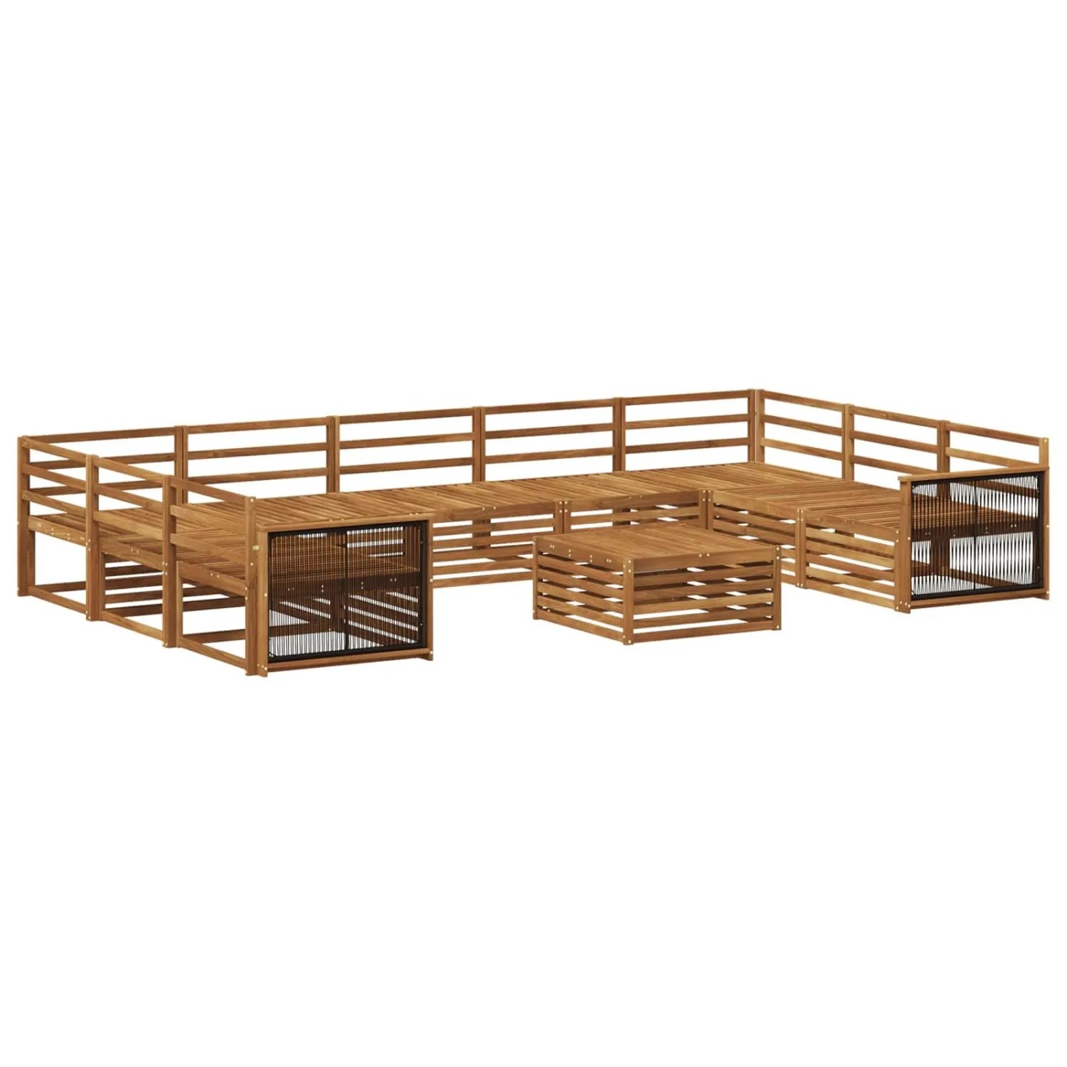 vidaXL Outdoor-Sofagarnitur 10 Stk Natur Massivholz Akazie 3383862
