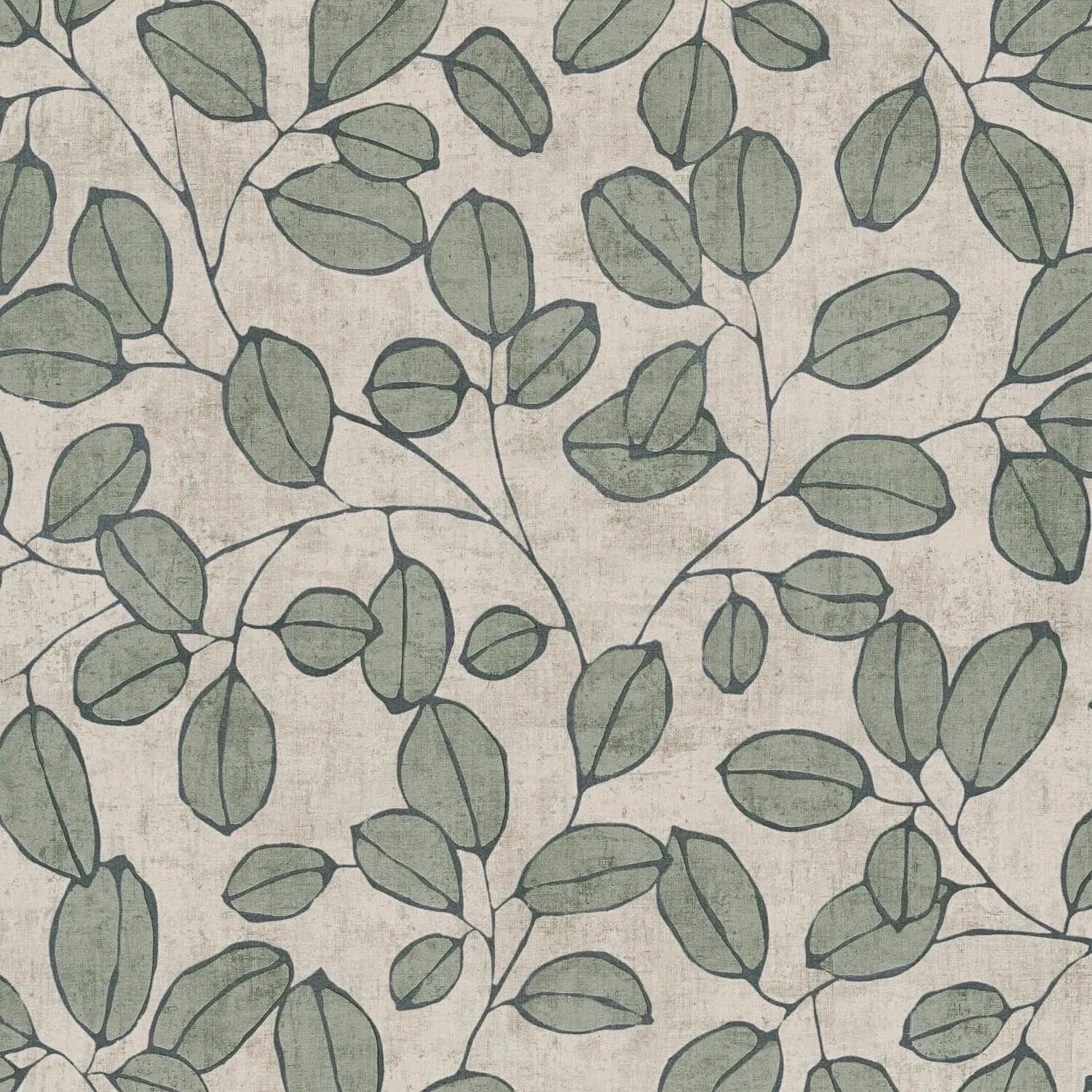 PROFHOME 791481-GU Landhaus Tapete Floral Matt Grau Oliv-Grün Quarz-Grau 0,53 m x 10,05 m 5,33 m2