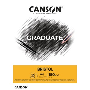 CANSON Graduate Bristol Papier A4, 20 Blatt, extra glatt für technische Zeichnungen.