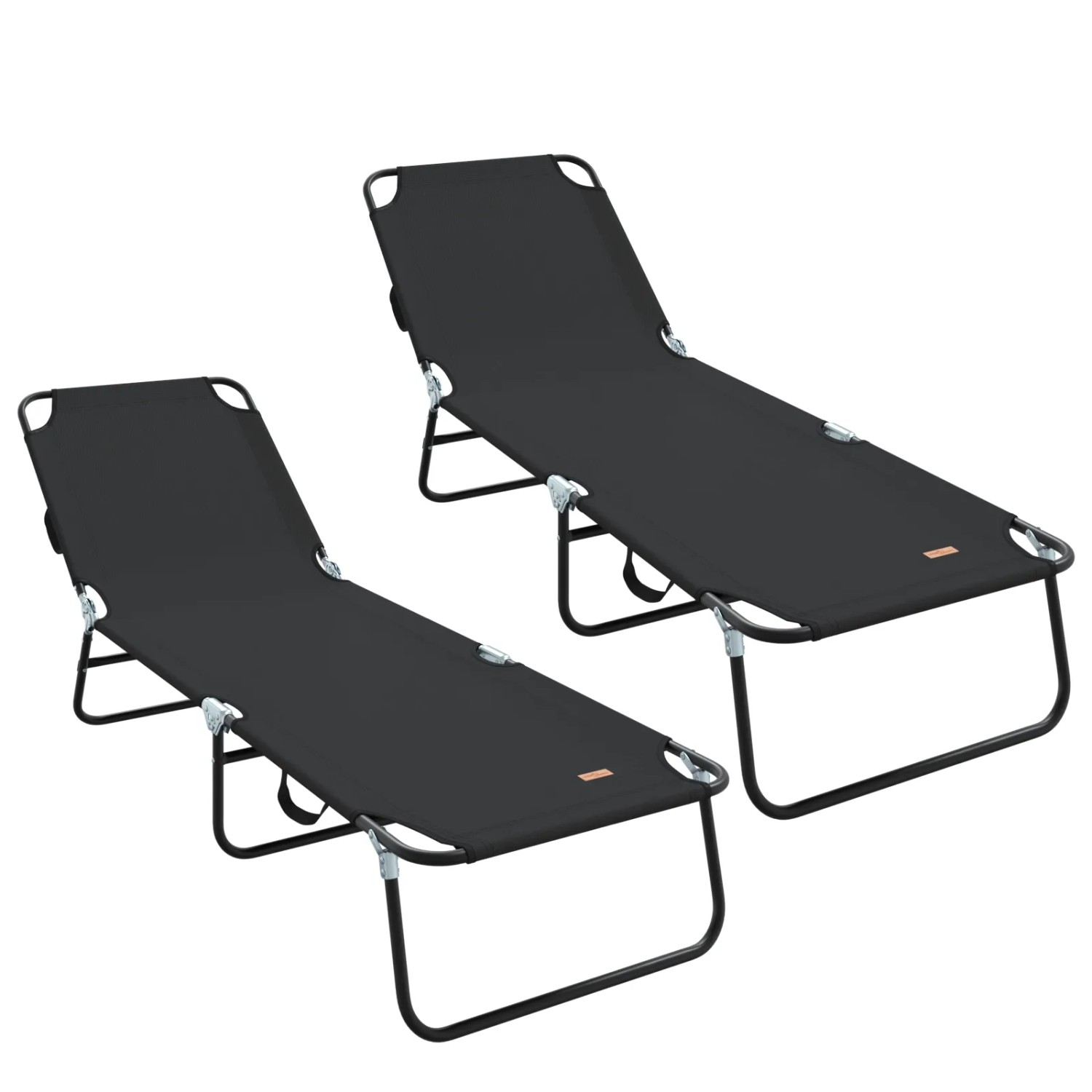 vidaXL Klappliegen 2 Stk Tragbar Schwarz 600D Oxford-Gewebe 42003147
