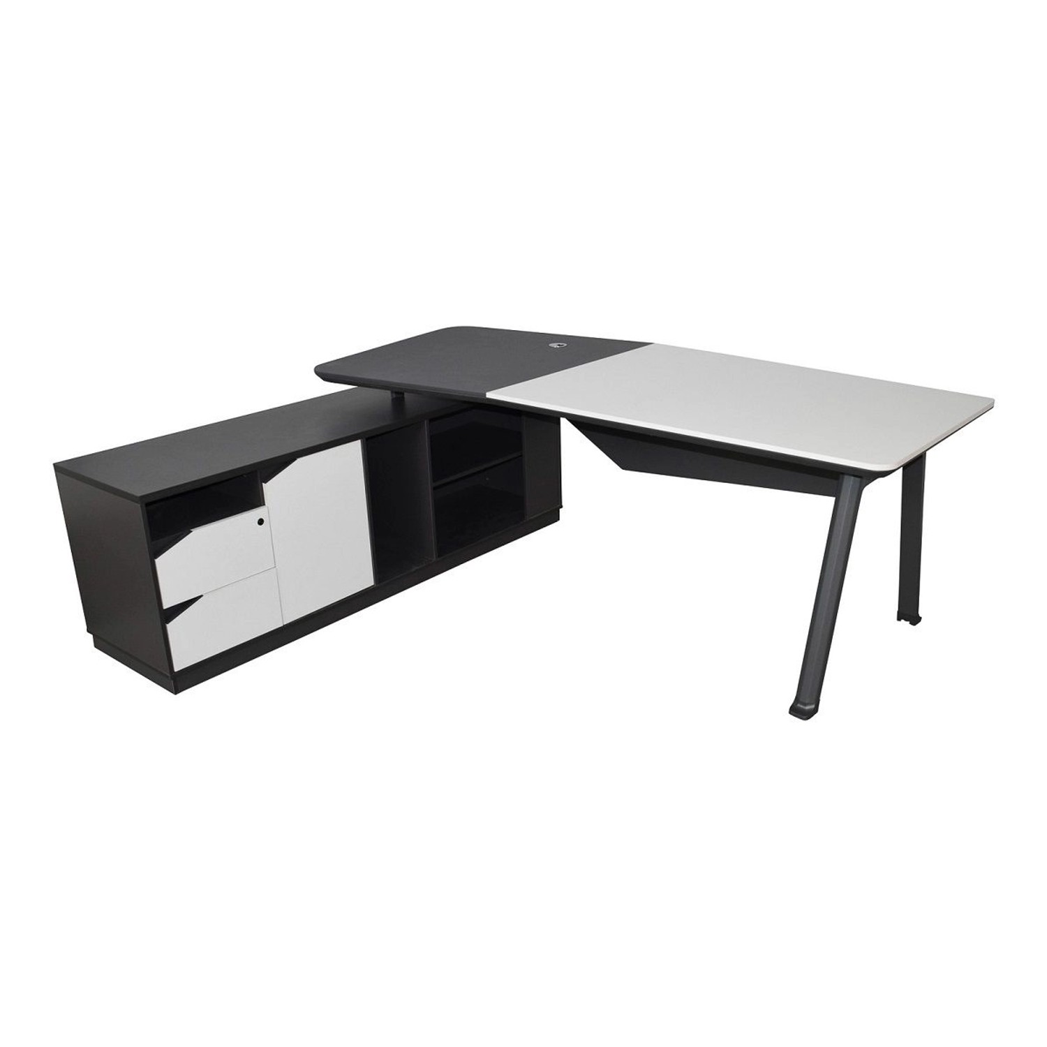 Jet-Line Luxus Chef Schreibtisch Carolina Linksseitig Inklusive Sideboard 2 günstig online kaufen