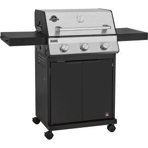 Jamestown Gasgrill Kane mit 3 Brennern, modularem Grillrostsystem und einklappbaren Seitentischen.