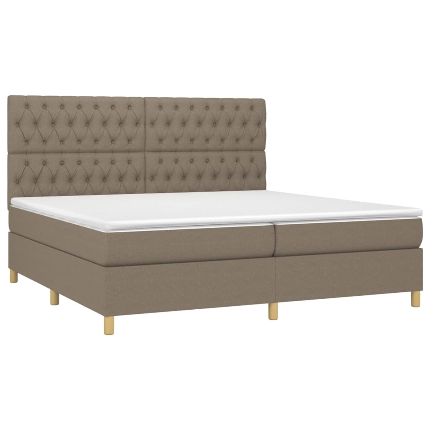 vidaXL Boxspringbett mit Matratze & LED Taupe 200x200 cm Stoff 3135705 günstig online kaufen
