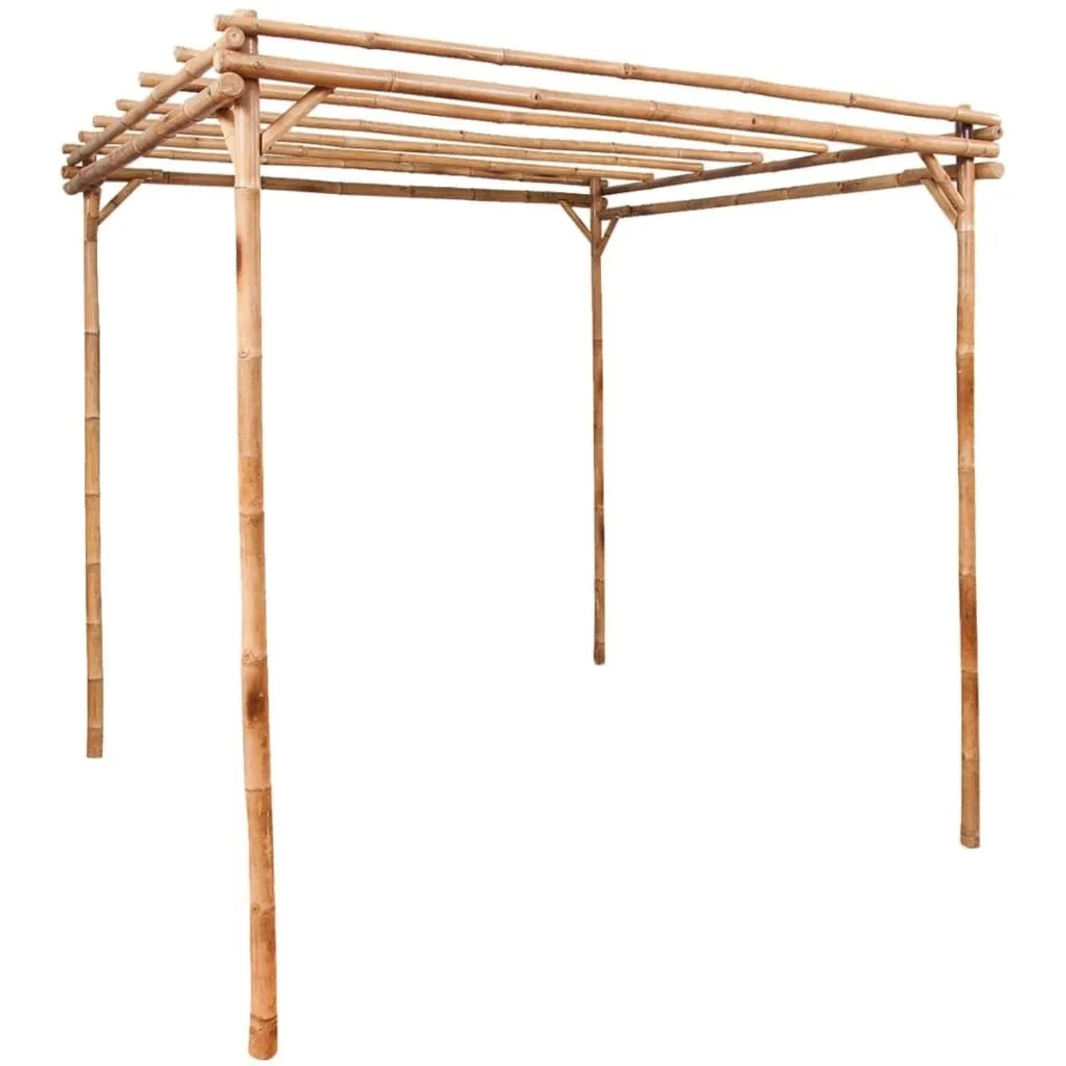 DELUKE Pergola Aus Holz LEOD 1,7x1,7x2,2m Bambus Terrassenüberdachung Sonnenschutz Rankhilfe Pergola Holz Bausatz