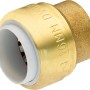 Steckkappe aus Messing, Ø 16 mm, für Steckfittings zum Abdichten von Wasser- und Heizungsrohren.