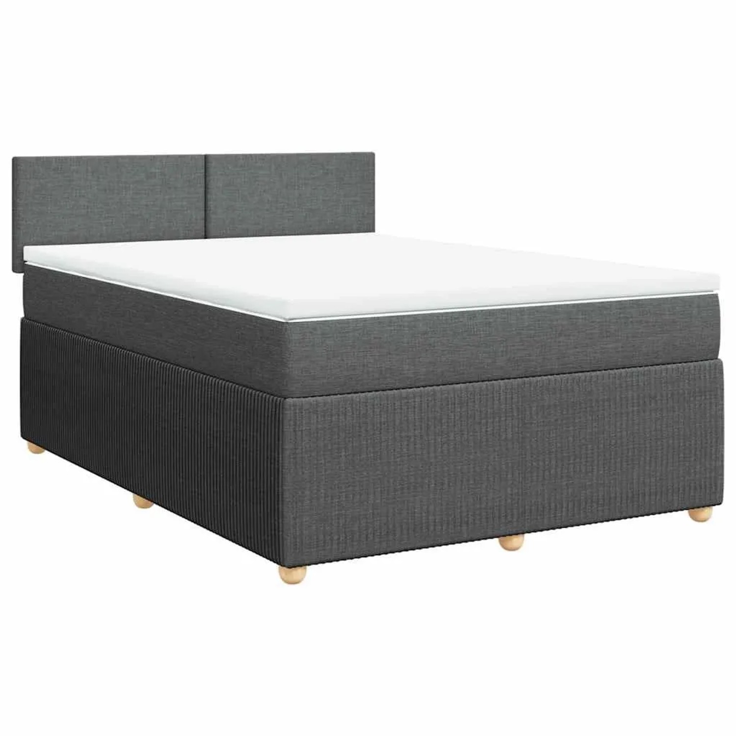 vidaXL Boxspringbett mit Matratze Dunkelgrau 140x200 cm Stoff 3287473