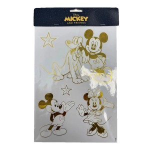 Disney Fensteraufkleber Mickey & Friends Goldfolie A4