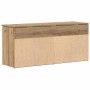 Schuhbank Artisan-Eiche aus Holzwerkstoff mit aufklappbarer Platte, Stauraum für Schuhe, 102 cm breit.