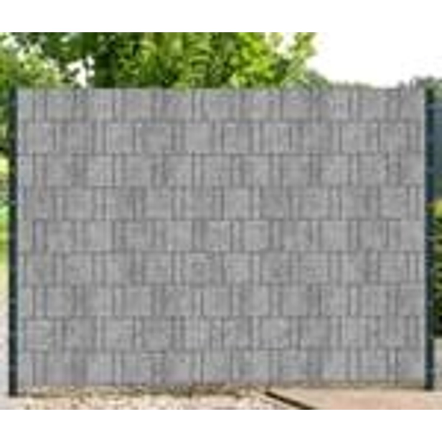 zaunzu Sichtschutz Vlies Hellgrau, 26m Rolle für Doppelstabmattenzaun.