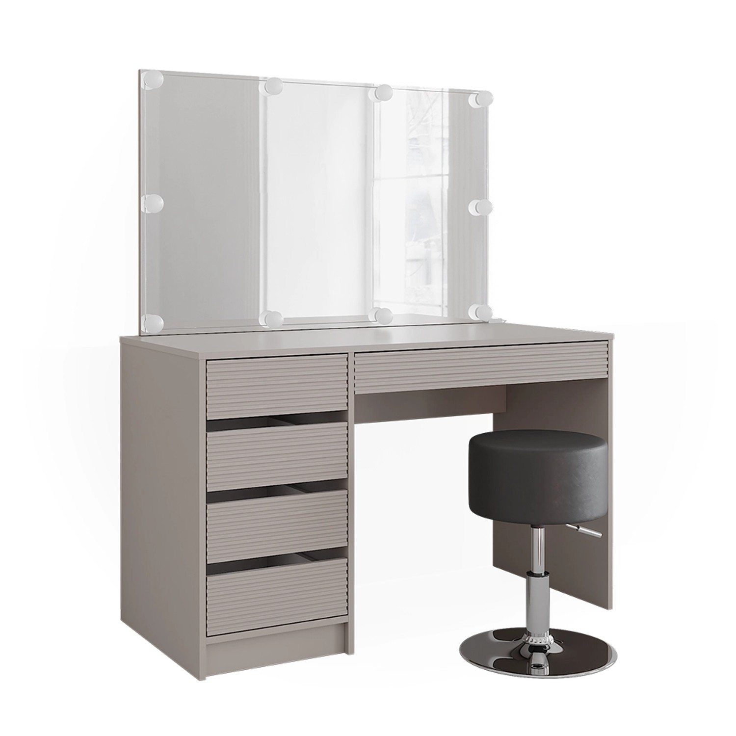 Vicco Schminktisch Sherry Cashmere 120 cm mit Spiegel Hocker & LED-Beleucht günstig online kaufen