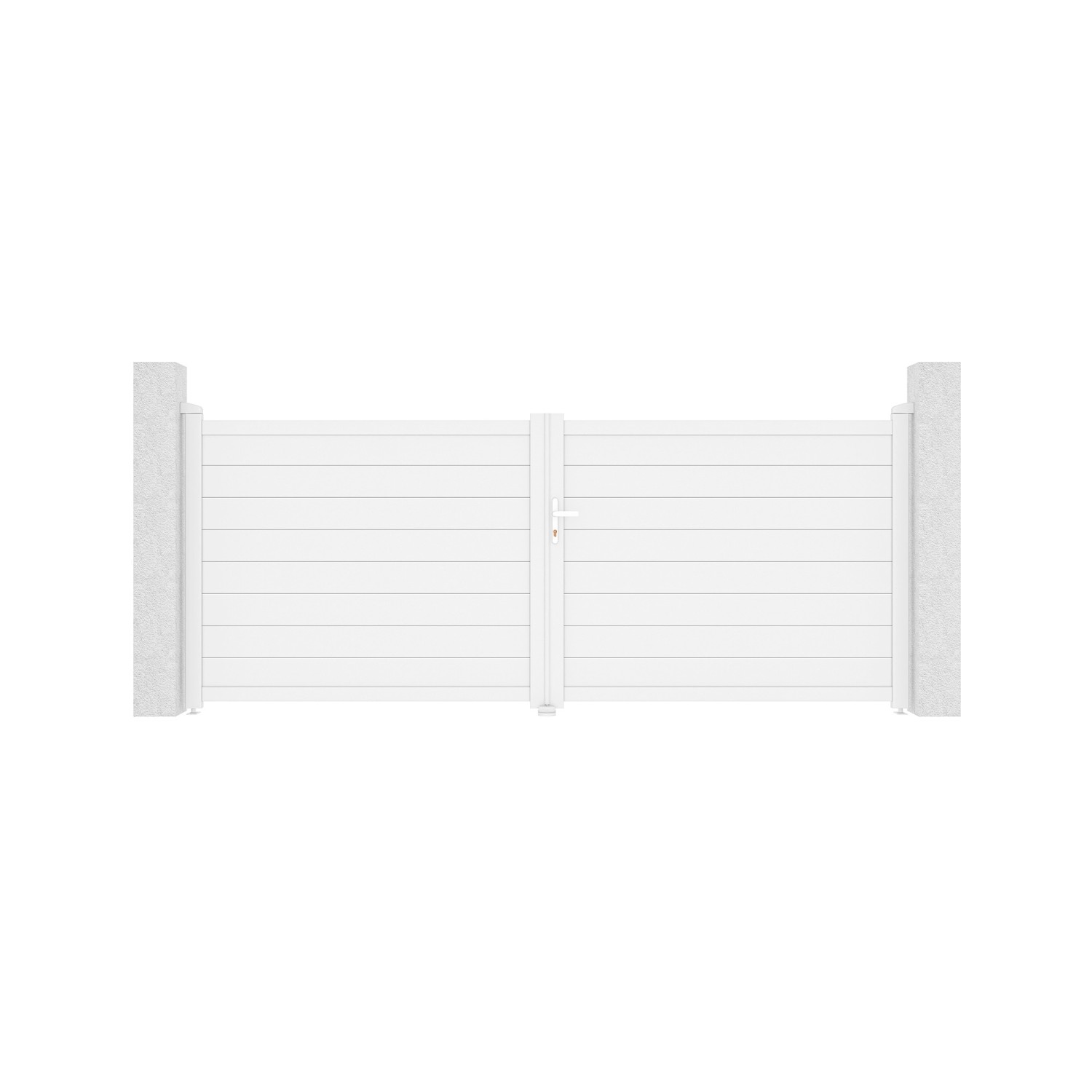 Casanoov Flügeltor 3 5M Eiger H 140Cm Weißaluminium & 2 Pfosten 15X15Cm H 1 günstig online kaufen