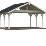 Palmako Doppelcarport Robert aus Holz, tauchgrundiert, transparent. Carport für zwei Fahrzeuge.