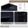 Schwarzer PXloue Buffetschrank/Sideboard mit 4 Türen für Ess- und Wohnzimmer, Details der Stauraumaufteilung.