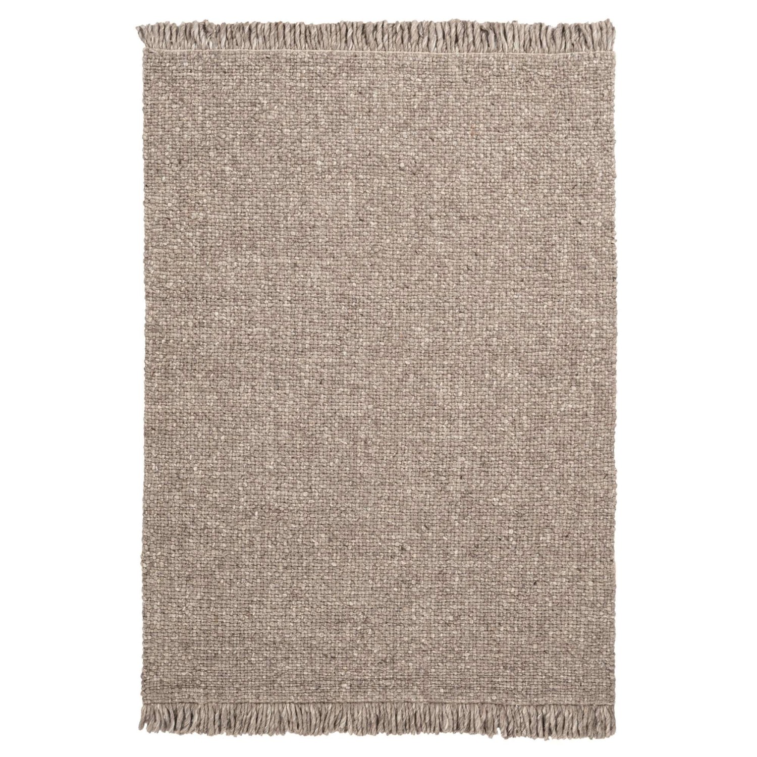 MeGusta Kurzflor Teppich Uni Modern Taupe Wolle 120x170 cm Clara