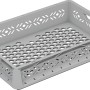 Graue, durchbrochene Eurobox-System Box 60x40x12 cm für Aufbewahrung und Transport.