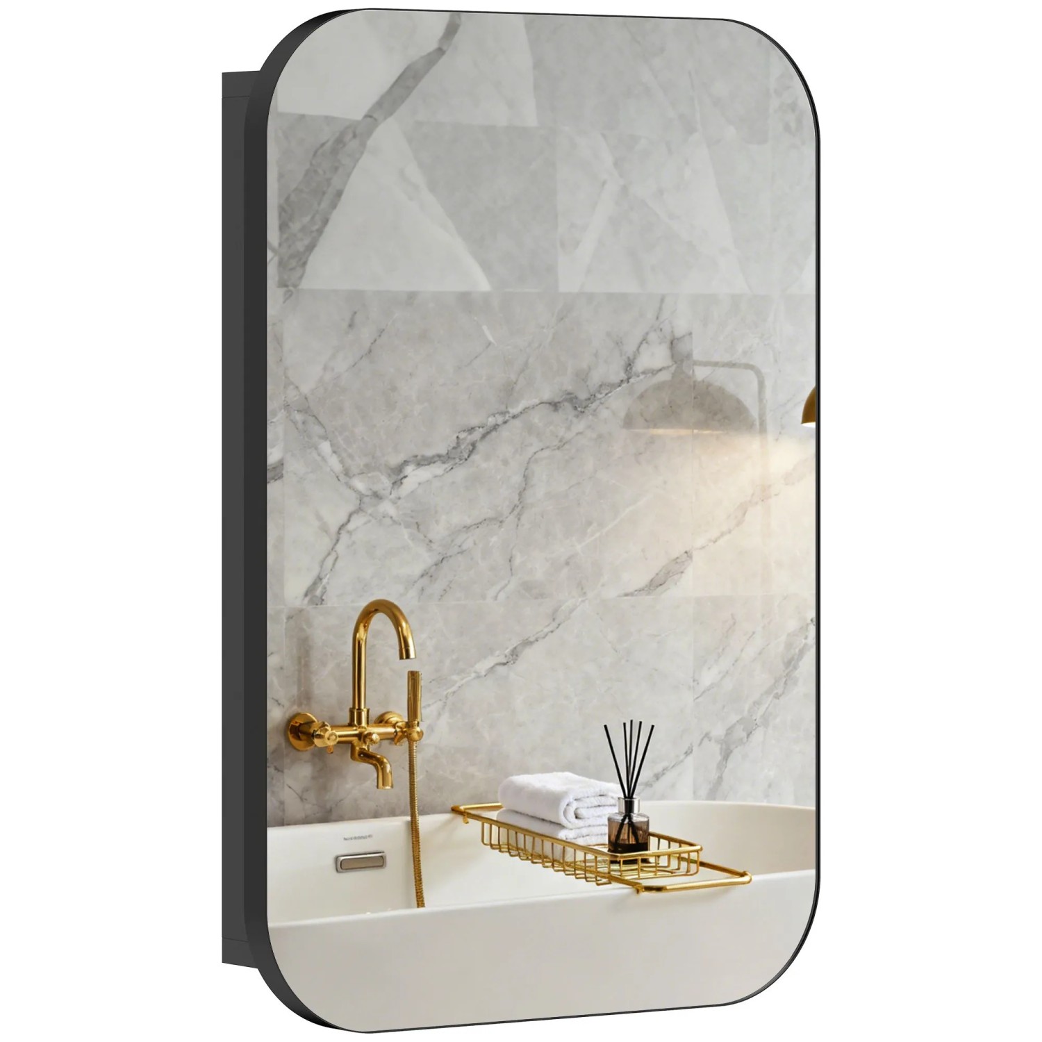 HOMCOM Bad Spiegelschrank 40L x 10B x 60H cm