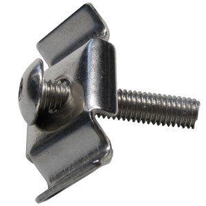 Doppelstabzaun Schmetterlingshalter aus Zink, Detailaufnahme.