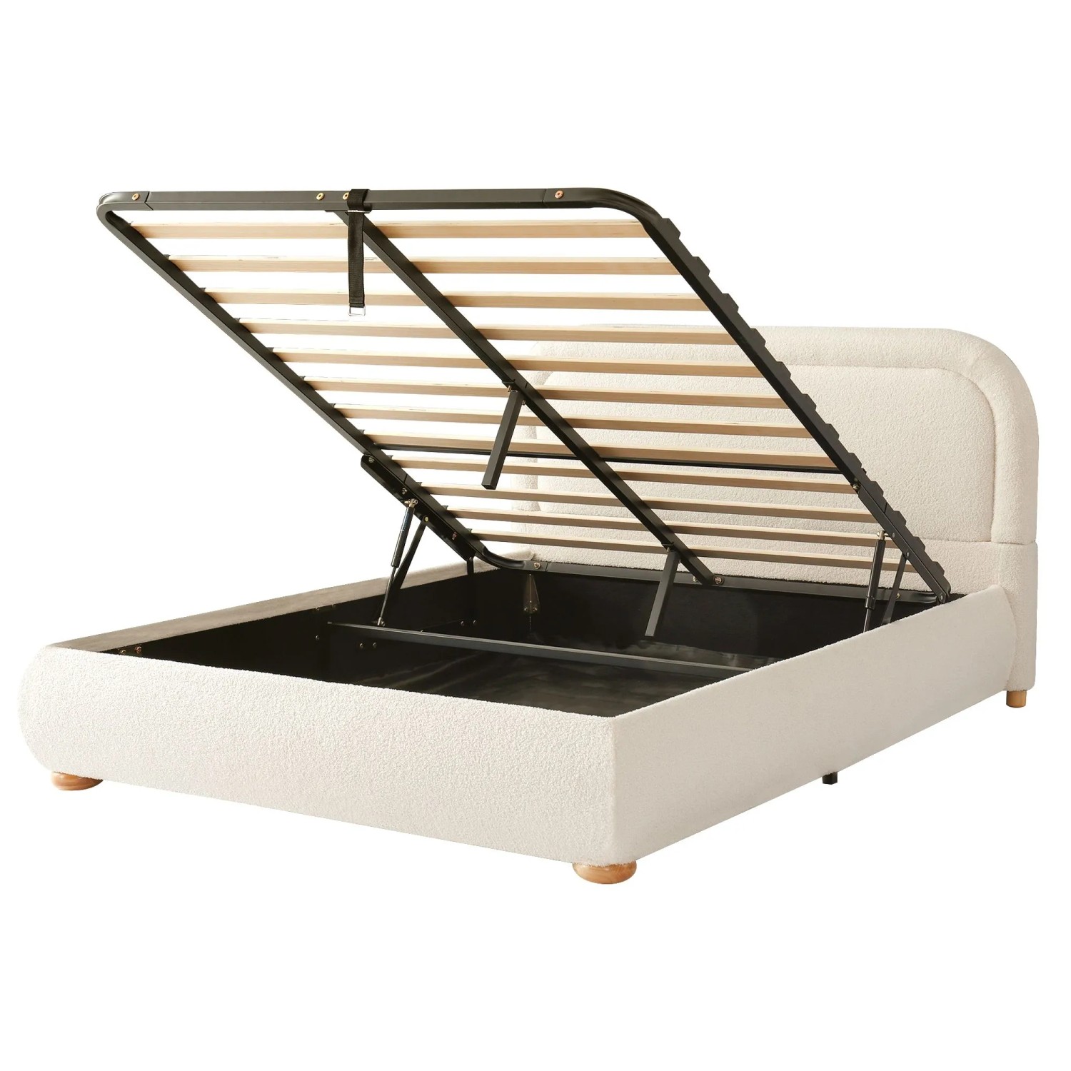 okwish Polsterbett 140x190cm mit Stauraum Schlafzimmer Beige ohne Matratze