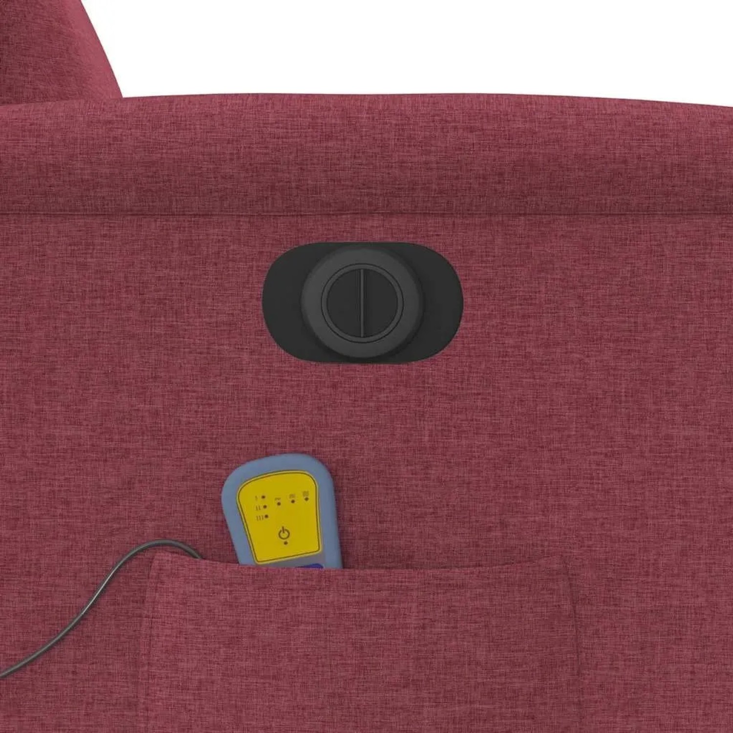 vidaXL Massagesessel Elektrisch Weinrot Stoff 3303127_11