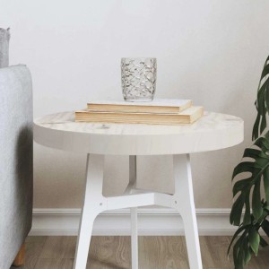 vidaXL Tischplatte Rund Weiß Ø40x3 cm Massivholz Kiefer 833659