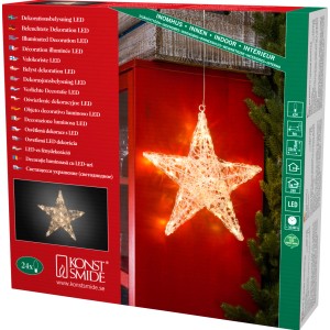 Konstsmide LED-Stern aus Acryl, 24 warmweiße Dioden, für die Weihnachtsdeko im Innenbereich.
