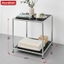 Schwarzes Floordirekt Metallregal Concept Epure MK-012 als Beistelltisch mit zwei Ablageflächen.